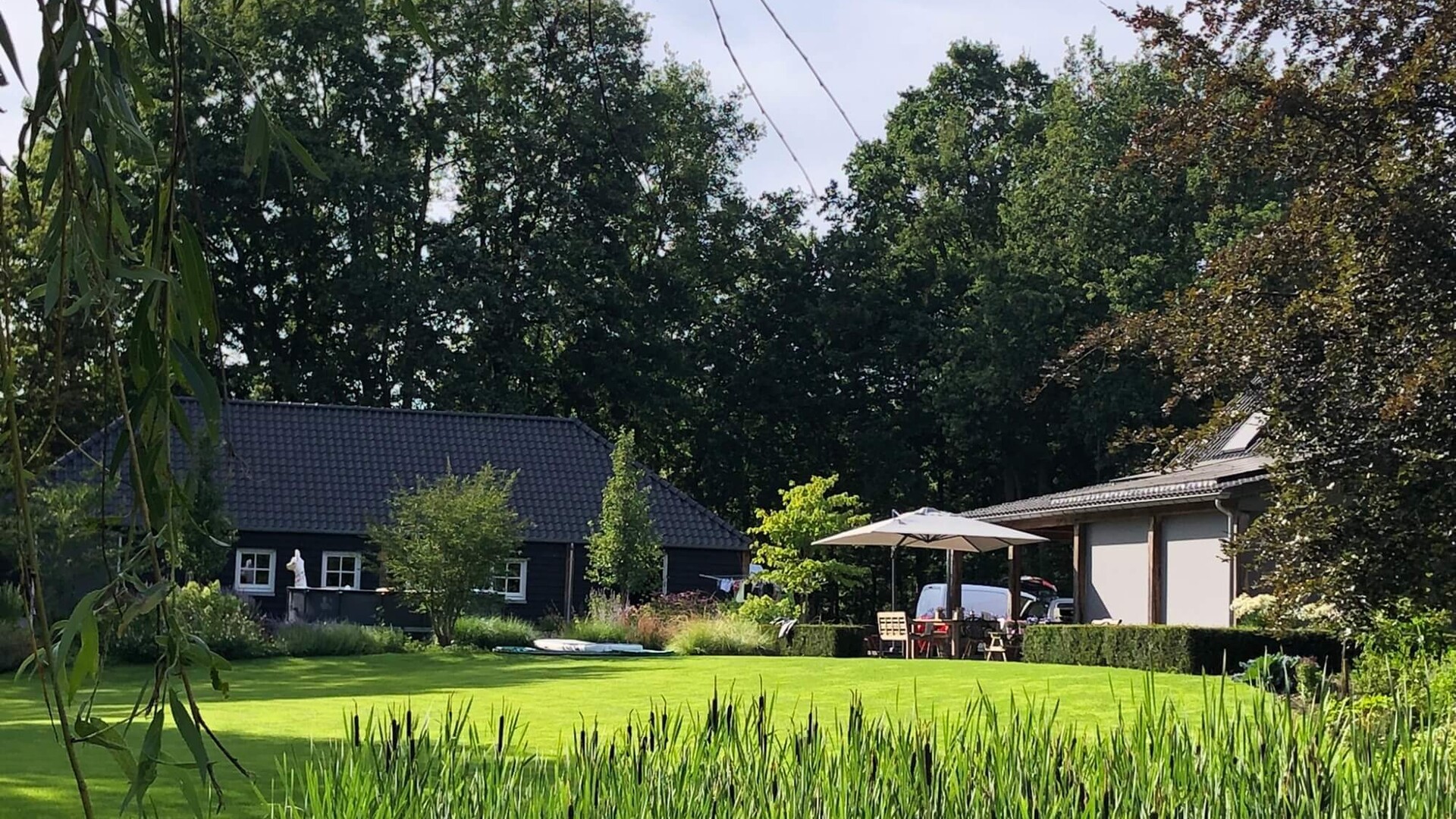 Landelijke tuin met natuurvijver